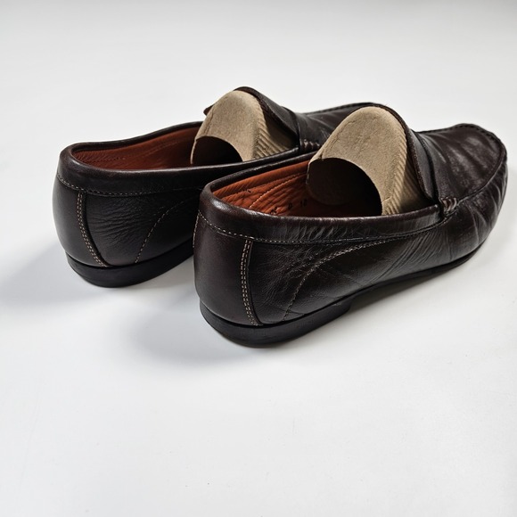 Santoni Italy Leather Penny Loafer Dress Shoes Brown Men\'s Size US 10 Driving main image 7